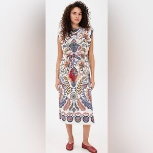 FARM Rio Glam Off-White Midi Dress XS NWT